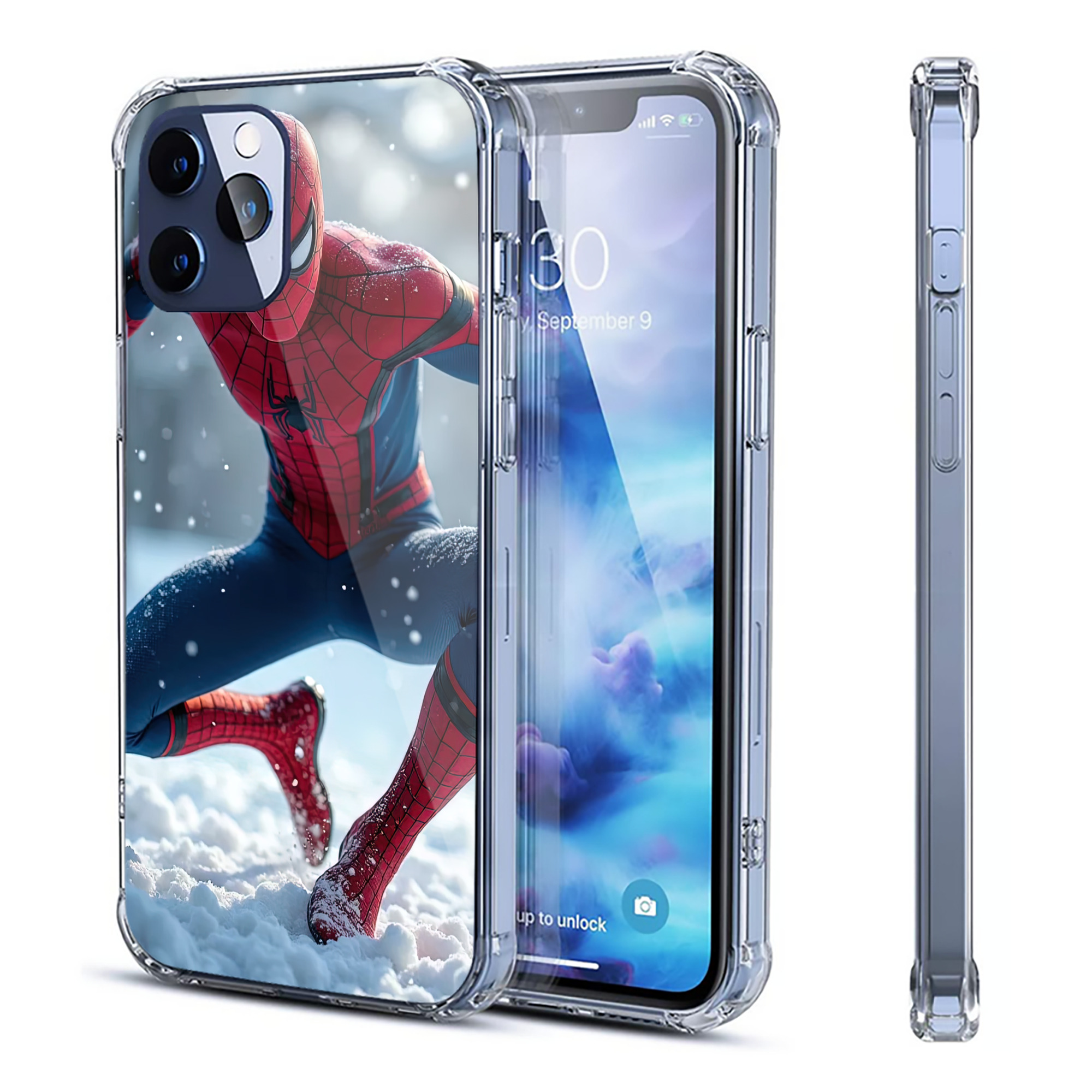 （画像用） Spider Man スパイダーマン 【iPhone 12シリーズ対応】透明スマホケース（クリアソフトケース）